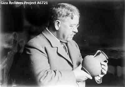 George Reisner with ceramic vessel; March 29, 1929 (Giza Archives Project A6721)