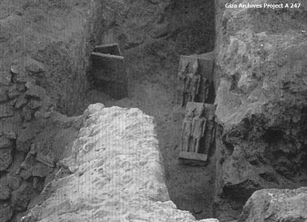 The four Menkaure triads as discovered in his Valley Temple (Giza Archives Project A 247)